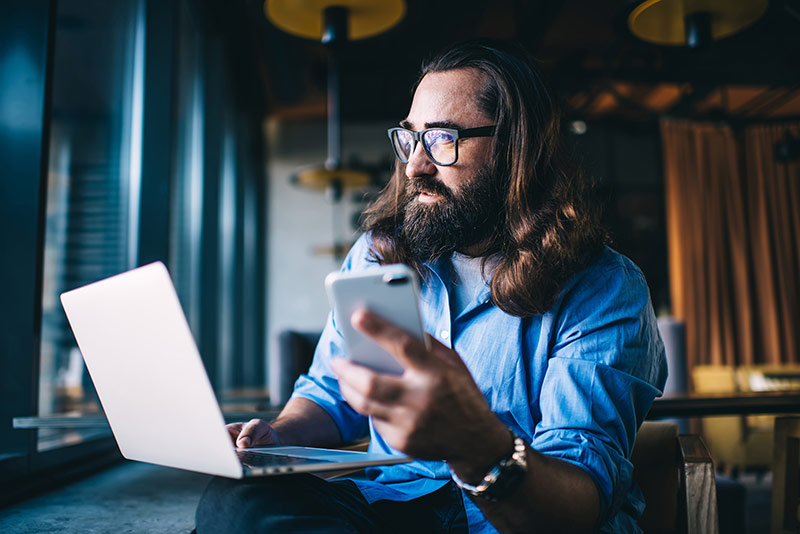 man with laptop