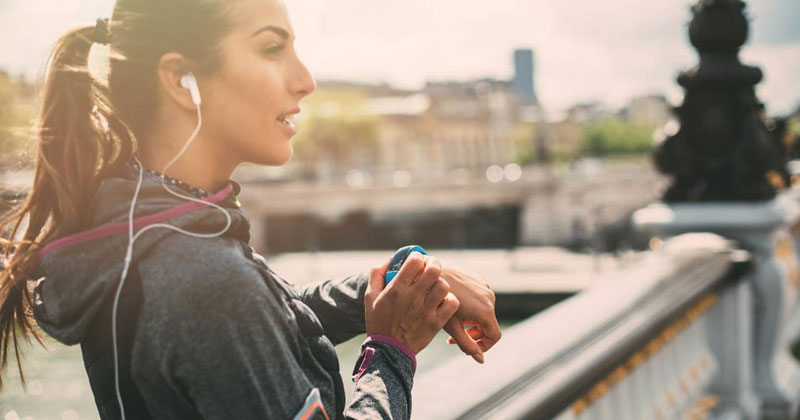 woman with smart watch