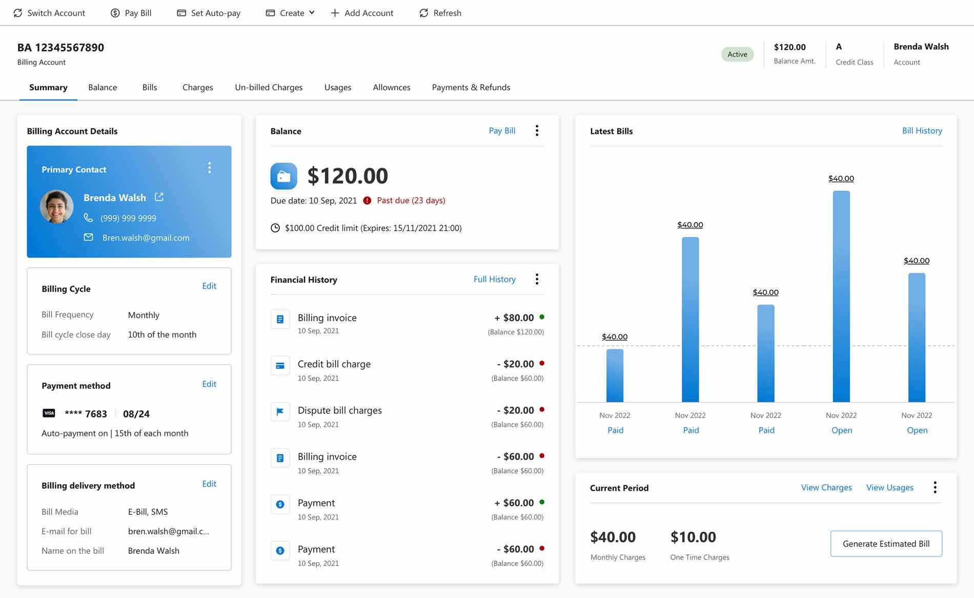 Embedded generative AI  in an Amdocs billing care widget