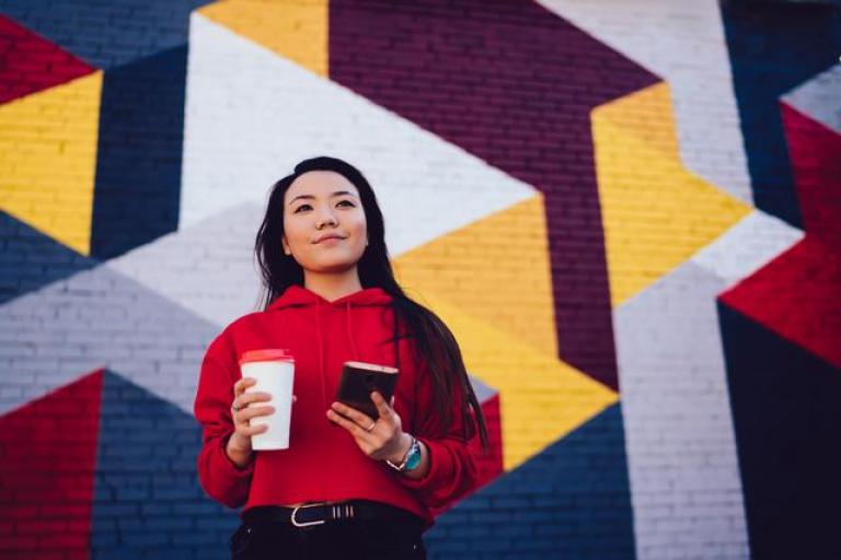 Young lady with positive smile