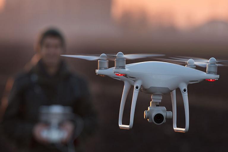 man with drone