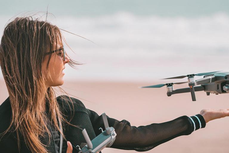 woman w drone