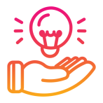 lightbulb and hand icon